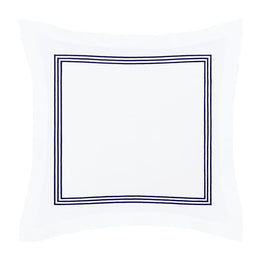 Octavia Navy Embroidered Percale Euro Sham