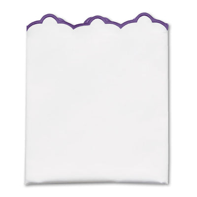 Purple Scalloped Embroidered Pillowcase Pair