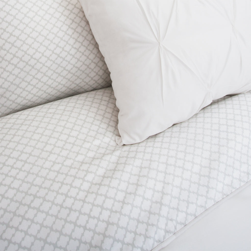 Bedroom inspiration and bedding decor | The Page Gray (discontinued) Duvet Cover | Crane and Canopy