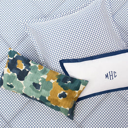 Page Blue Flange Sham Pair