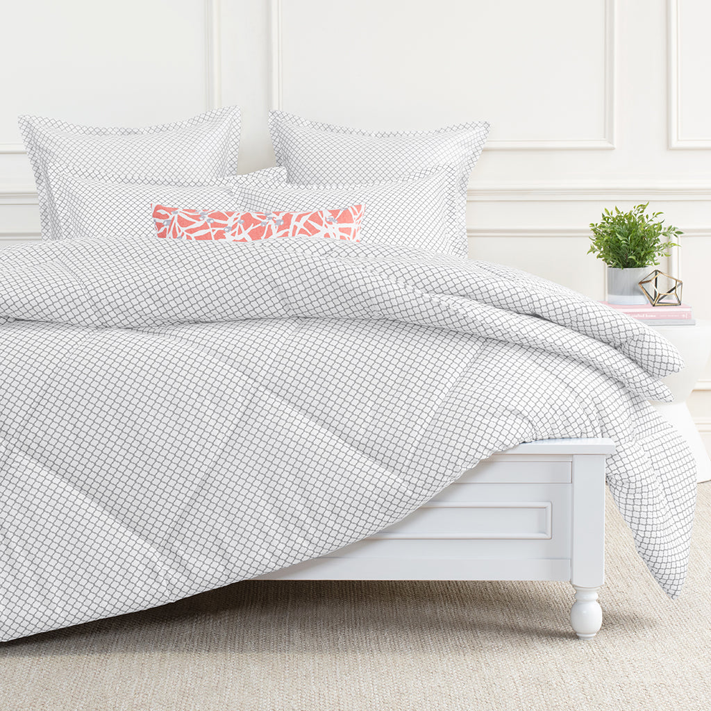 Bedroom inspiration and bedding decor | Page Grey Flange Sham Pair Duvet Cover | Crane and Canopy
