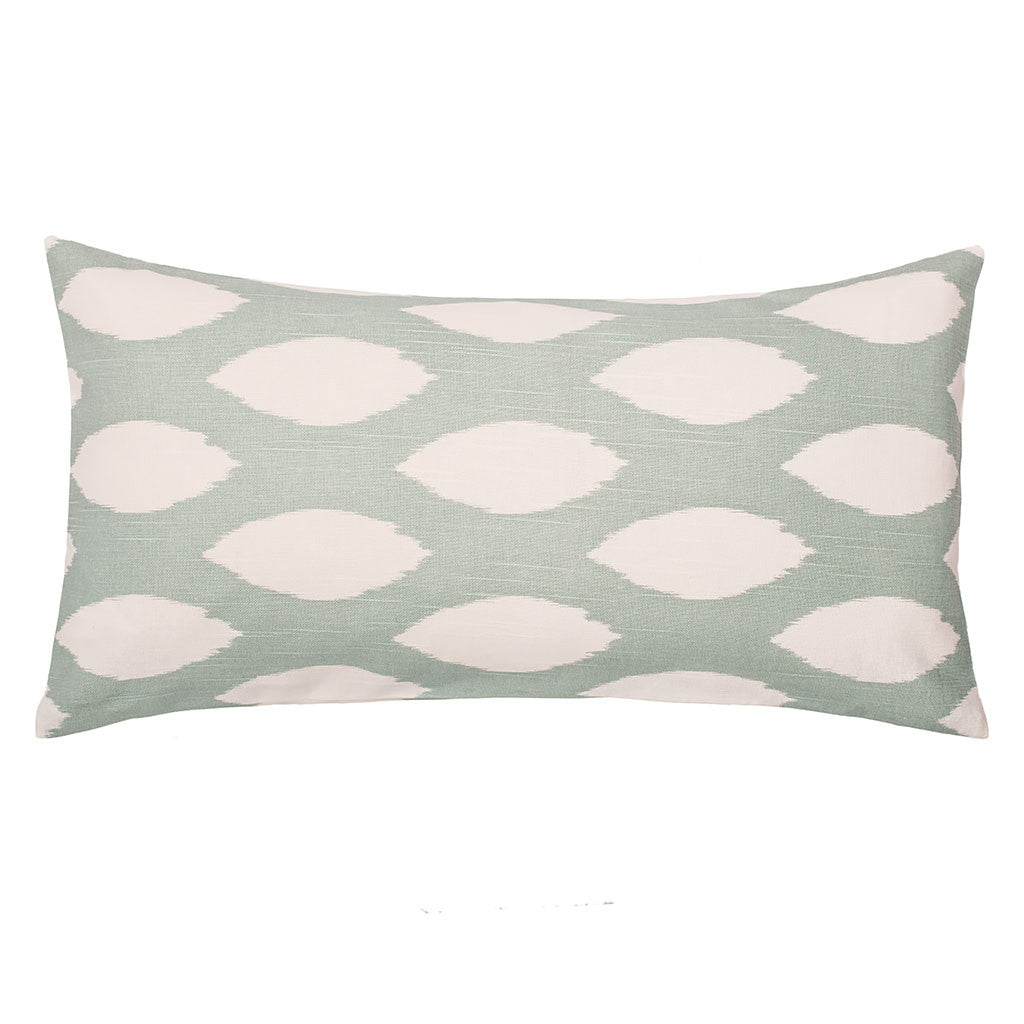 The Green and White Raindrop Throw Pillow