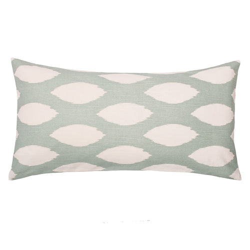 Green and White Raindrop Throw Pillow