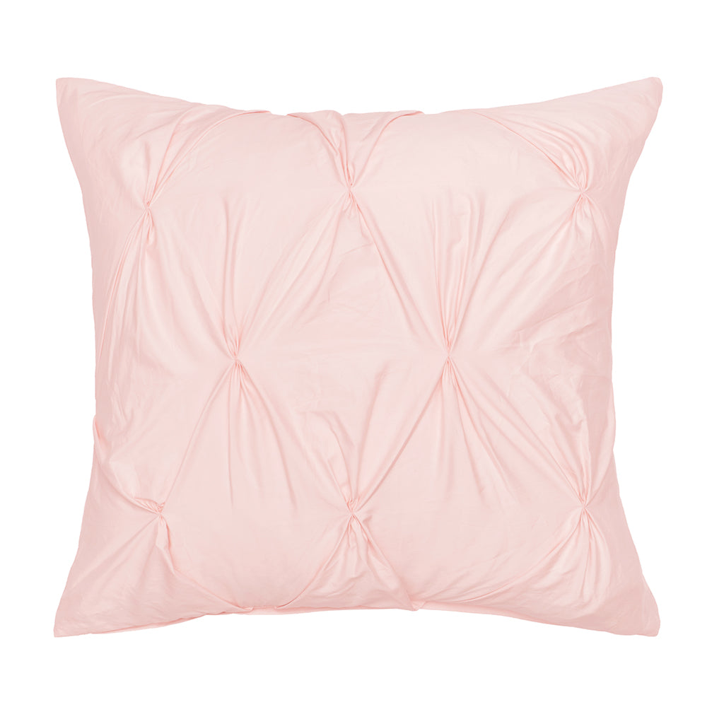 Bedroom inspiration and bedding decor | The Pink Pintuck Square Throw Pillow Duvet Cover | Crane and Canopy