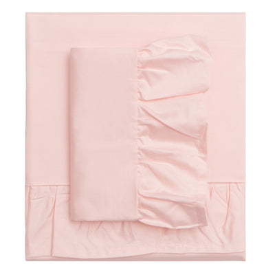 Pink Ruffle Sheet Set  (Fitted, Flat, & Pillow Cases)