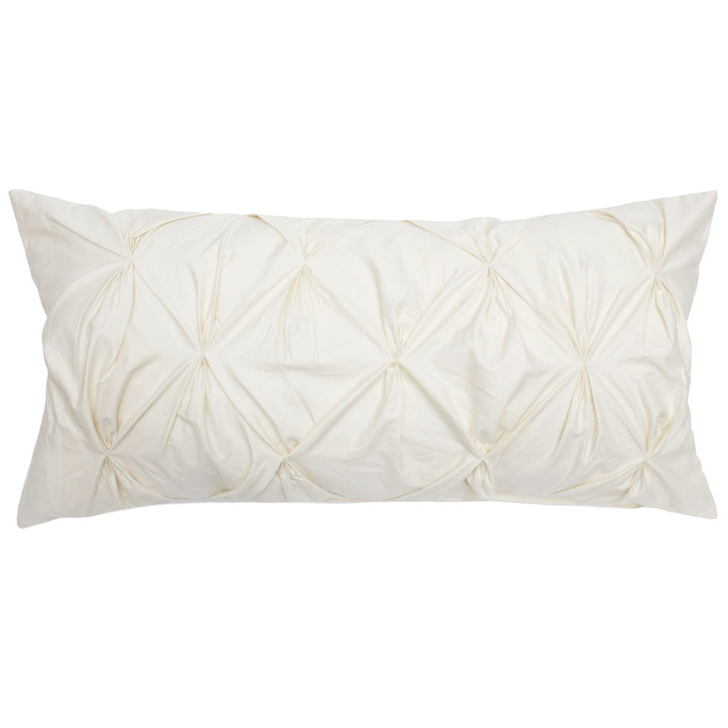 Bedroom inspiration and bedding decor | Cream Pintuck Throw Pillow Duvet Cover | Crane and Canopy