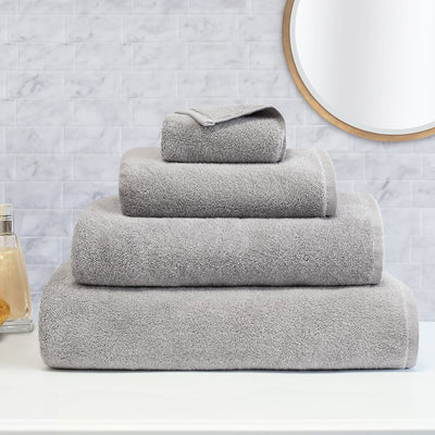 Cheap Plush Mist Grey Towel Essentials Bundle (2 Wash + 2 Hand + 2