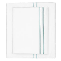 The Porcelain Green Lines Embroidered Sheet Set