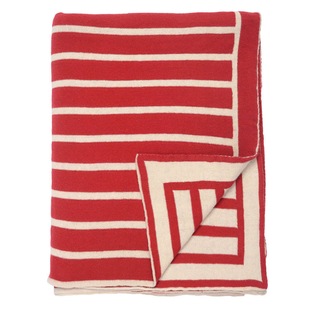 Bedroom inspiration and bedding decor | The Red Beach Stripes Throw | Crane and Canopy