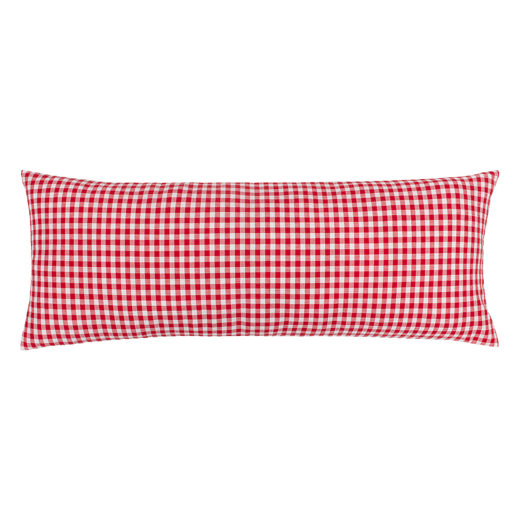 Bedroom inspiration and bedding decor | The Red Gingham Extra Long Lumbar Throw Pillow Duvet Cover | Crane and Canopy