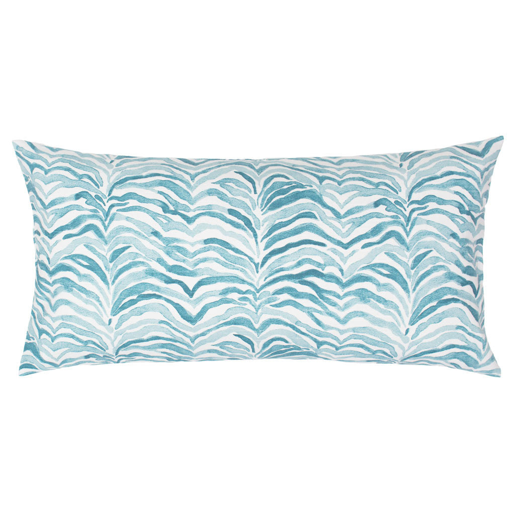 Teal Waves Throw Pillow