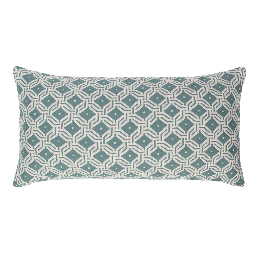 Bedroom inspiration and bedding decor | Sea Mist Green and White Diamond Circlet Throw Pillow Duvet Cover | Crane and Canopy