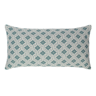 Sea Mist Green and White Diamond Circlet Throw Pillow