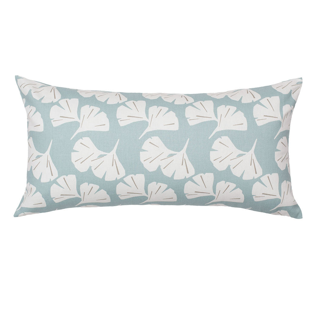 Bedroom inspiration and bedding decor | The Seafoam Ginkgo Leaves Throw Pillows | Crane and Canopy