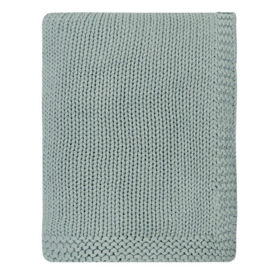 Seafoam Green Border Knotted Throw