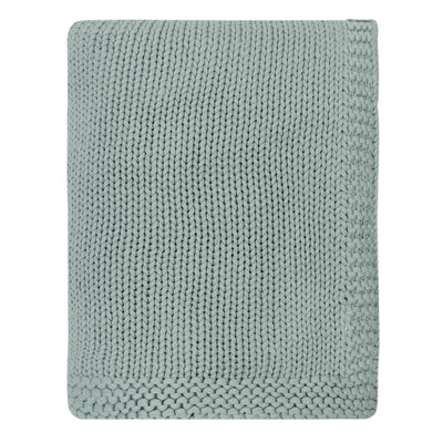 Seafoam Green Border Knotted Throw