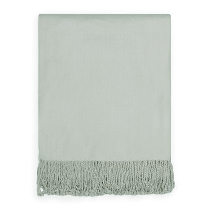 The Seafoam Green Fringed Throw Blanket