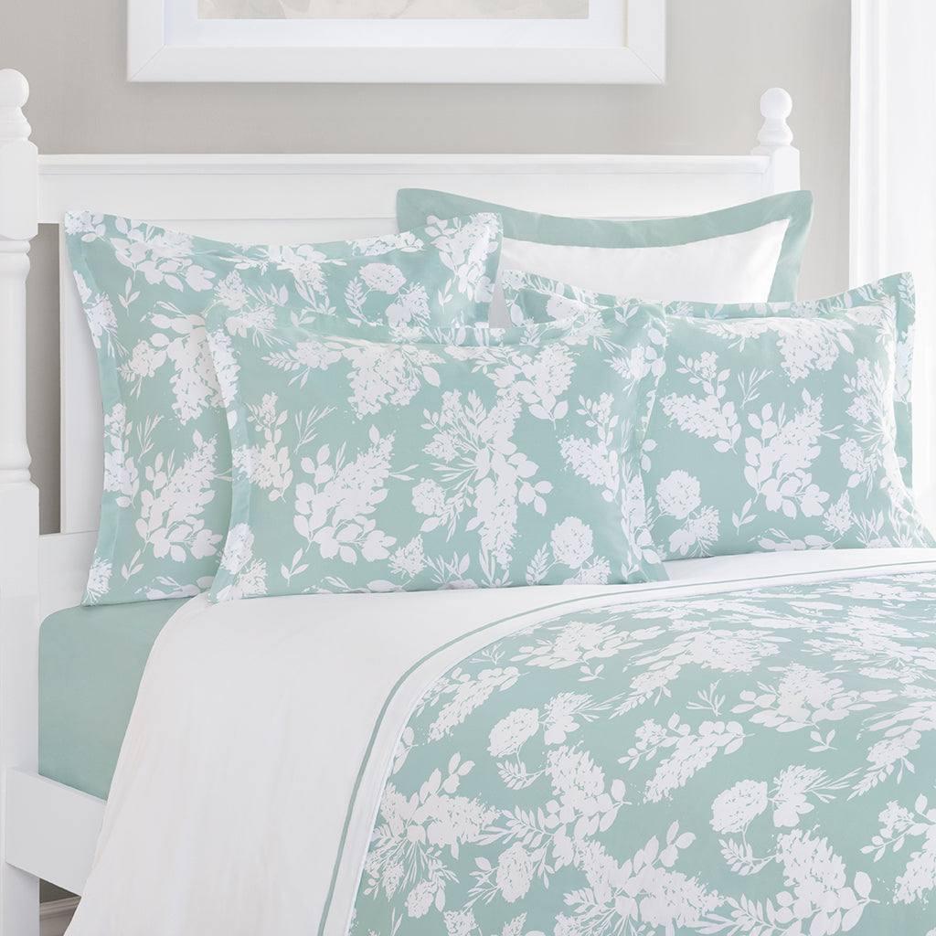 Bedroom inspiration and bedding decor | Madison Seafoam Green Euro Sham Duvet Cover | Crane and Canopy