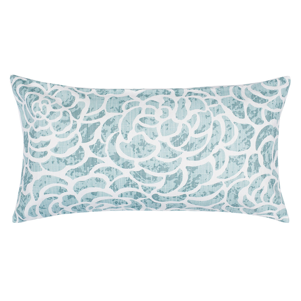 The Seafoam Peony Throw Pillow
