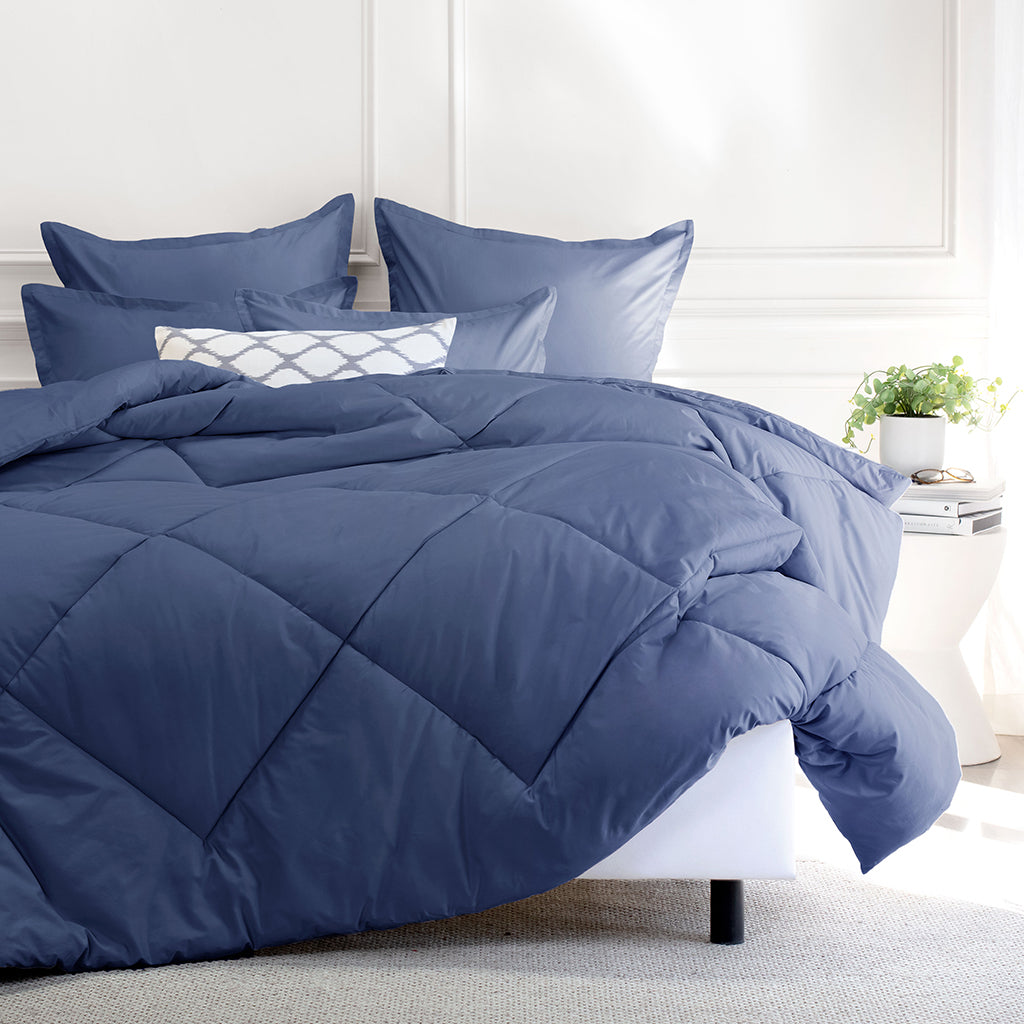 Bedroom inspiration and bedding decor | Slate Blue Comforter Duvet Cover | Crane and Canopy
