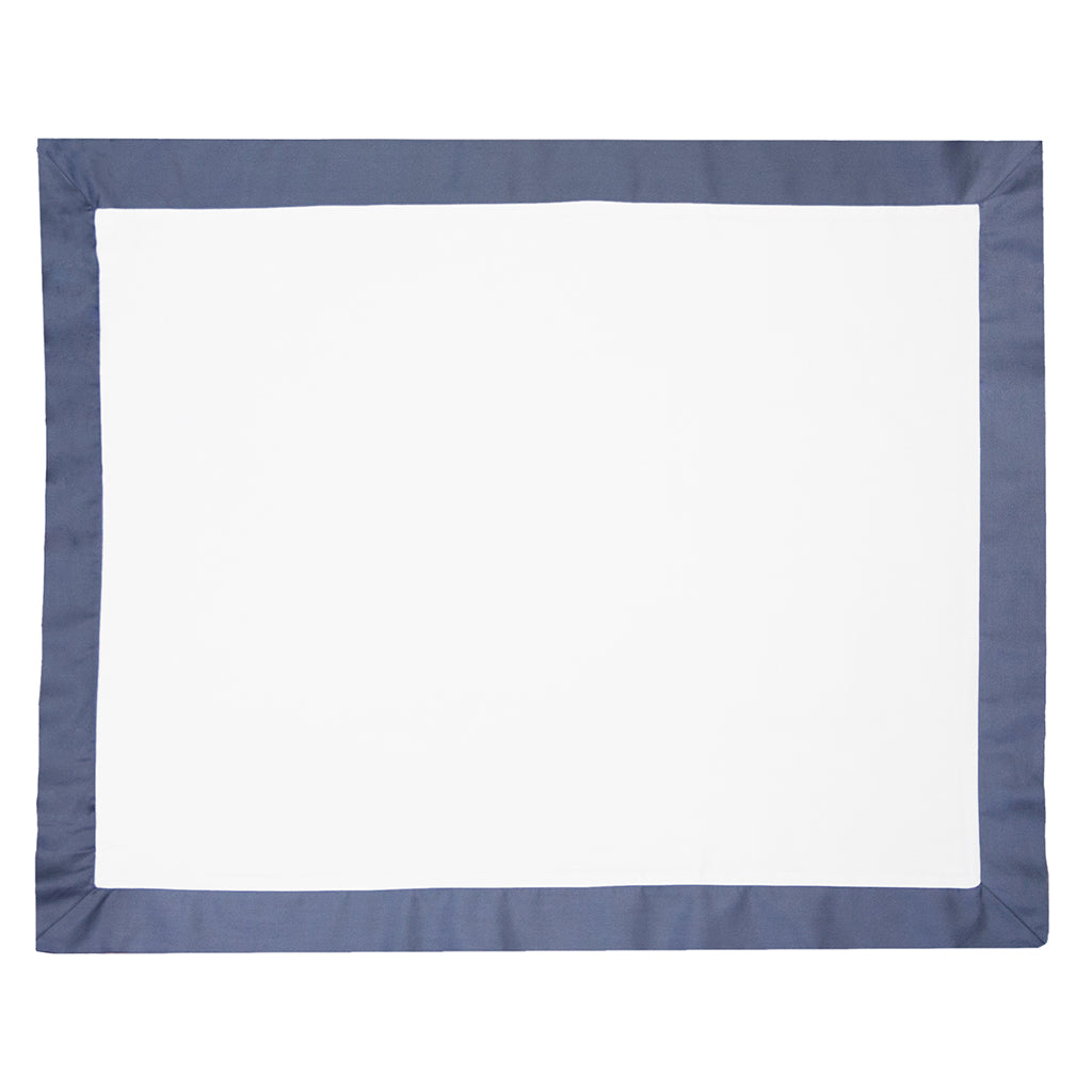 Slate Blue Linden Border Sham Pair