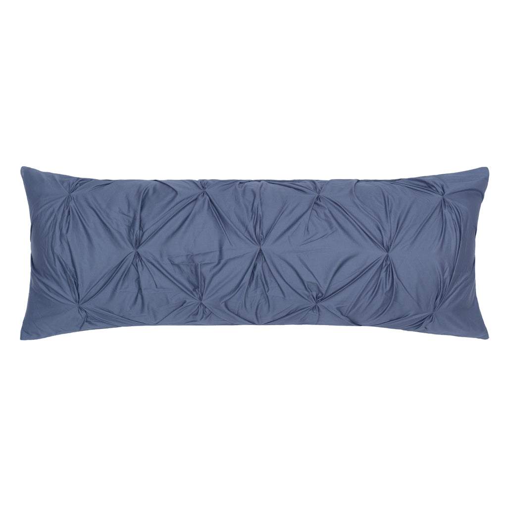 Bedroom inspiration and bedding decor | The Slate Blue Pintuck Extra Long Lumbar Throw Pillow Duvet Cover | Crane and Canopy