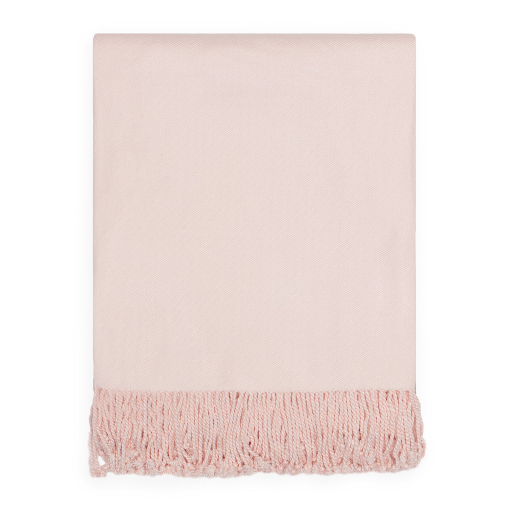 Bedroom inspiration and bedding decor | The Pale Pink Solid Fringed Throw Blanket Duvet Cover | Crane and Canopy