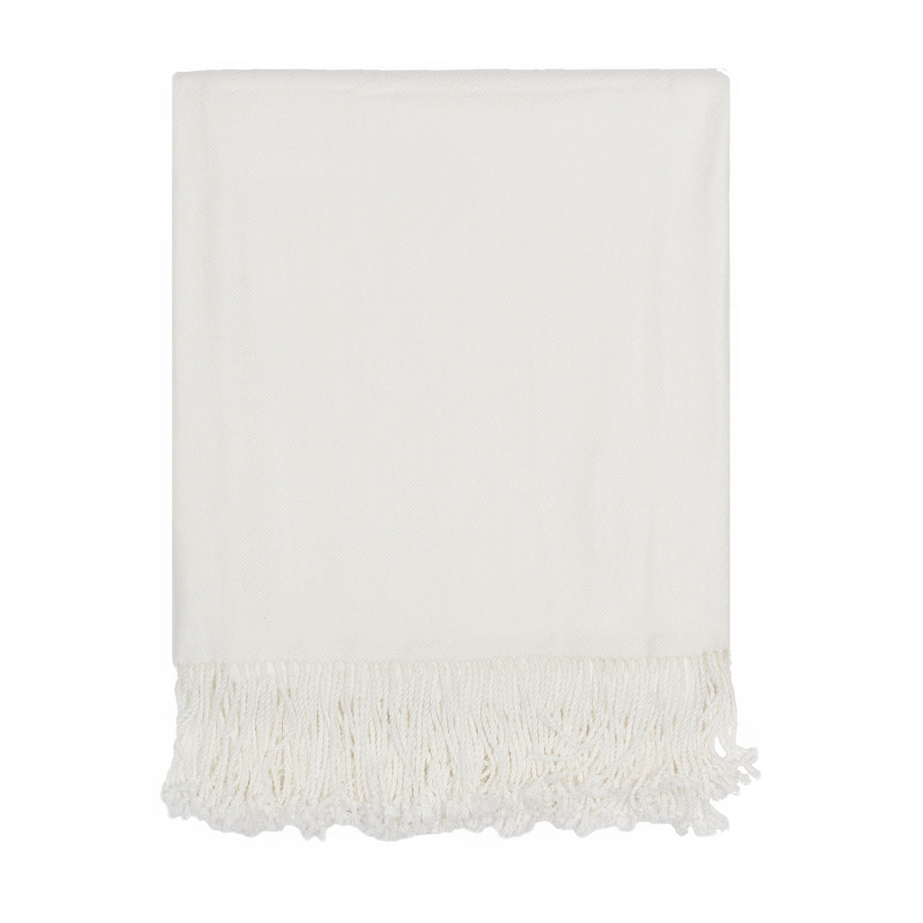 Bedroom inspiration and bedding decor | The Pearl White Solid Fringed Throw Blanket Duvet Cover | Crane and Canopy