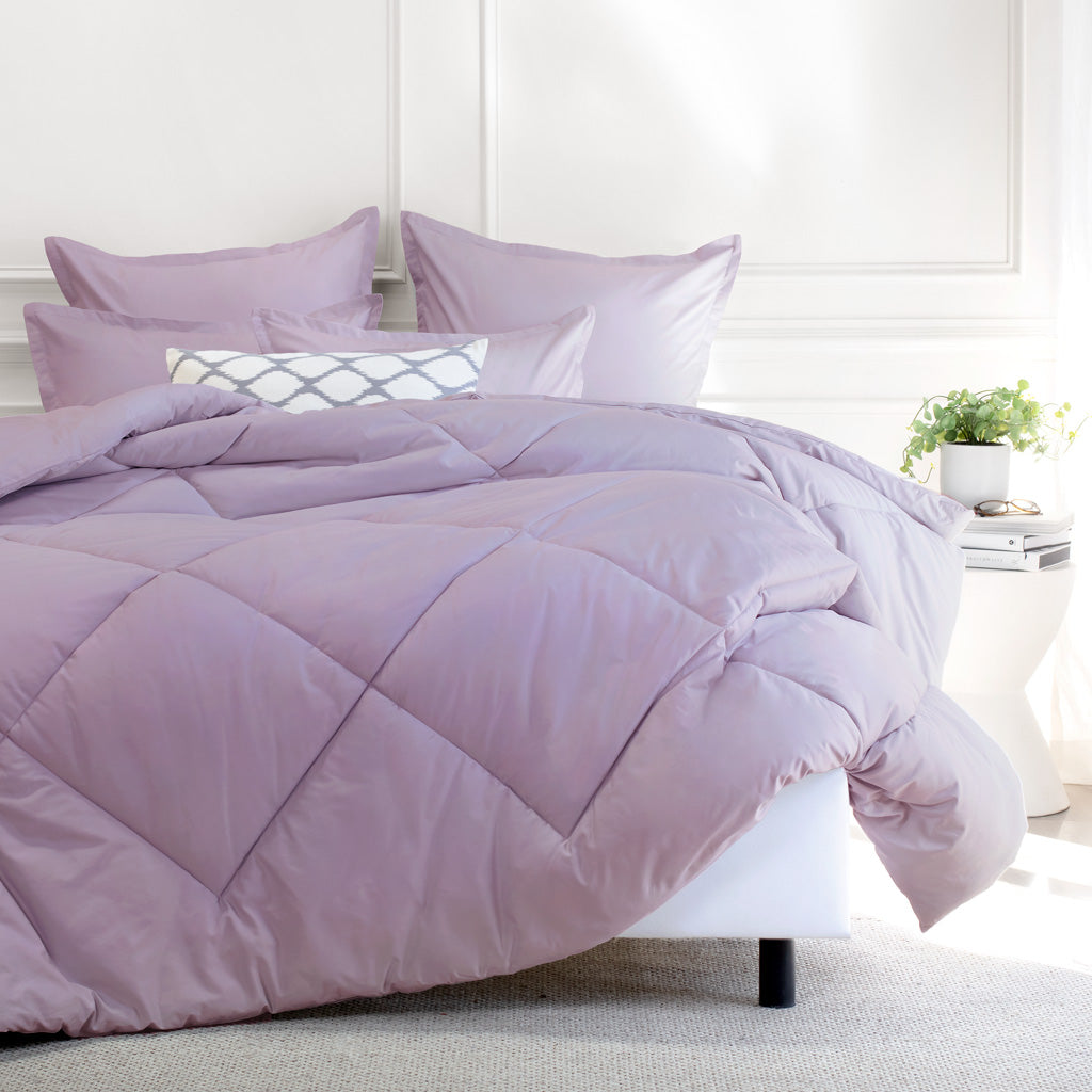 Bedroom inspiration and bedding decor | Lilac Flange Euro Sham Duvet Cover | Crane and Canopy