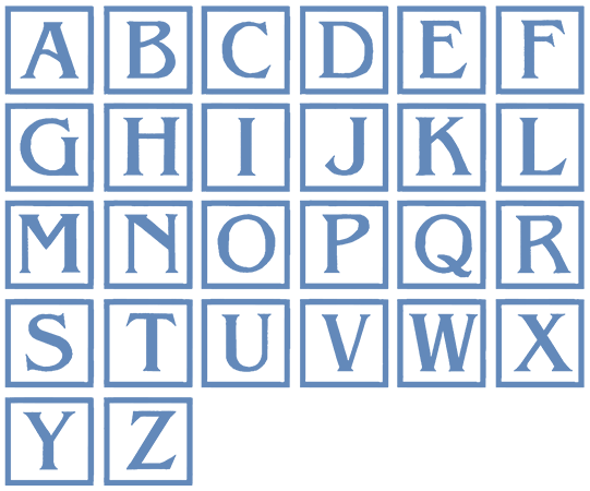 Image of all the letters in Square