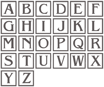 Image of all the letters in Square