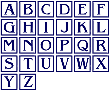Image of all the letters in Square