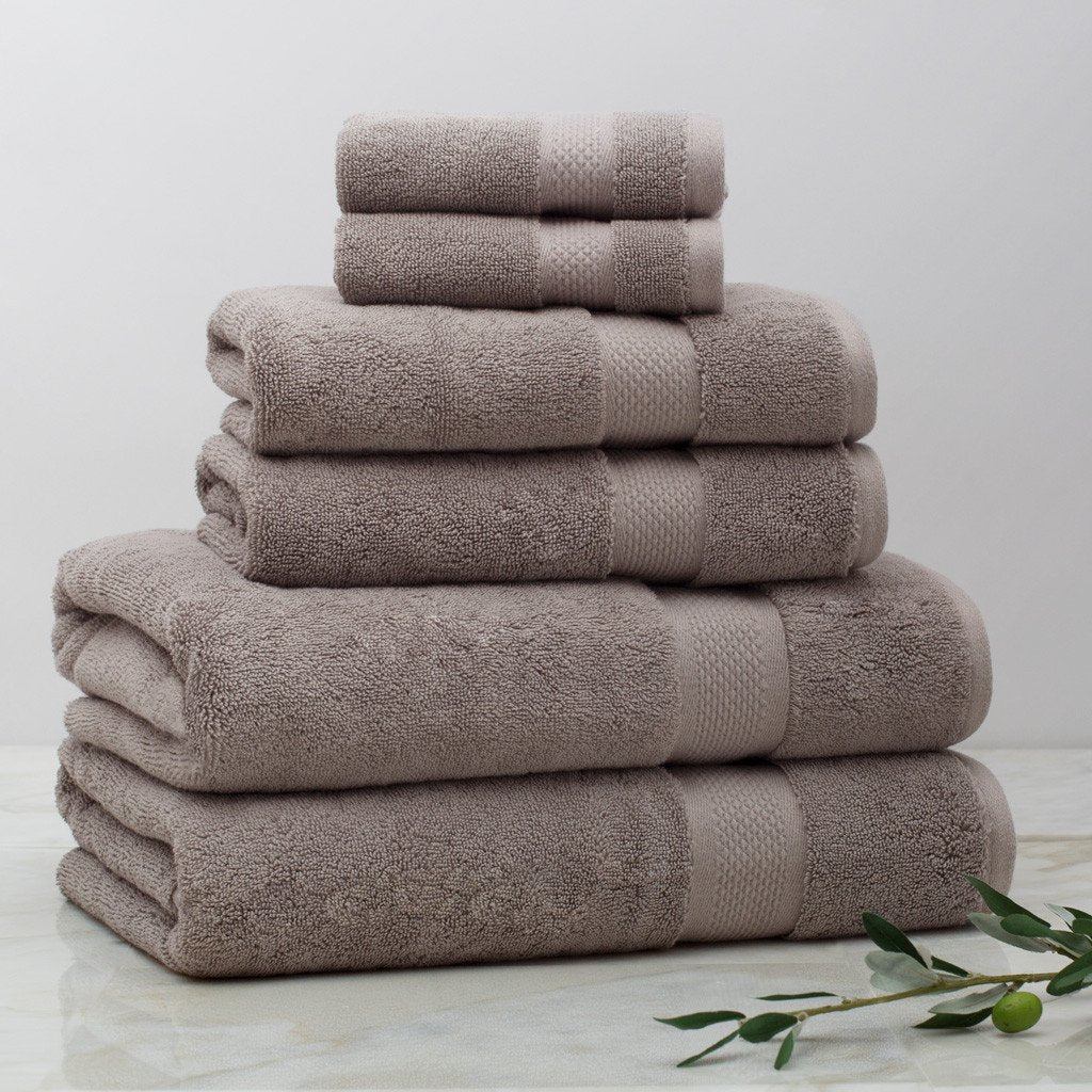 2pc Luxury Cotton Bath Towels Sets Taupe Brown - Yorkshire Home