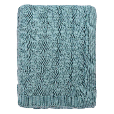 Sea Glass Large Cable Knit Throw