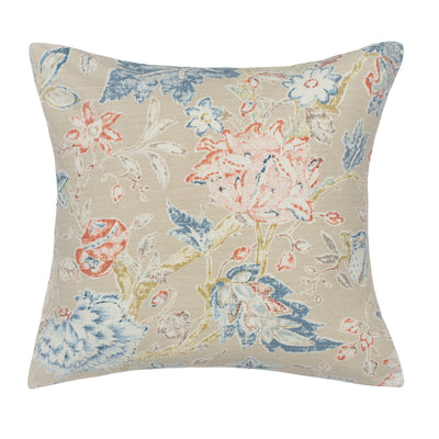 The Beige Summerdale Floral Square Throw Pillow
