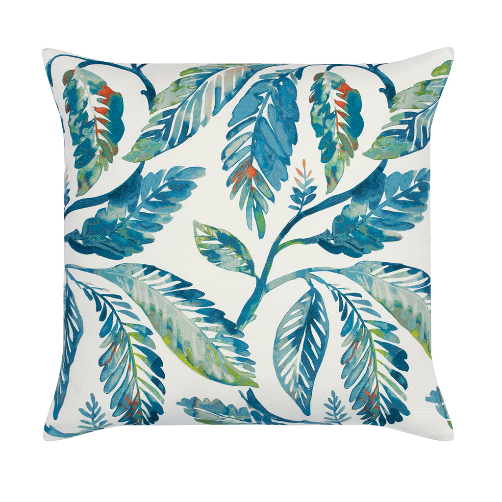 Bedroom inspiration and bedding decor | The Blue Island Palm Square Throw Pillow Duvet Cover | Crane and Canopy