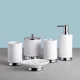 Classic White Chrome Bath Accessories, Soap/Lotion Pump