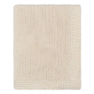The Cream Border Knotted Throw