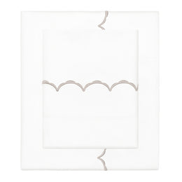 Dove Grey Wavelet Embroidered Pillowcase Pair
