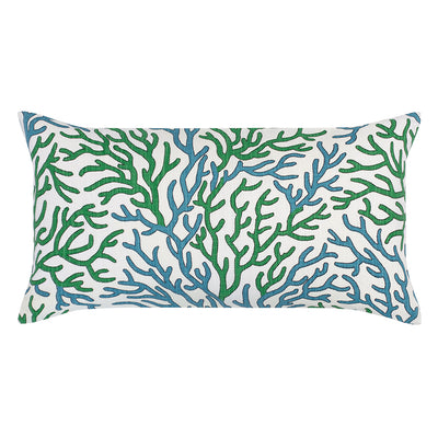 The Green and Teal Reef Throw Pillow