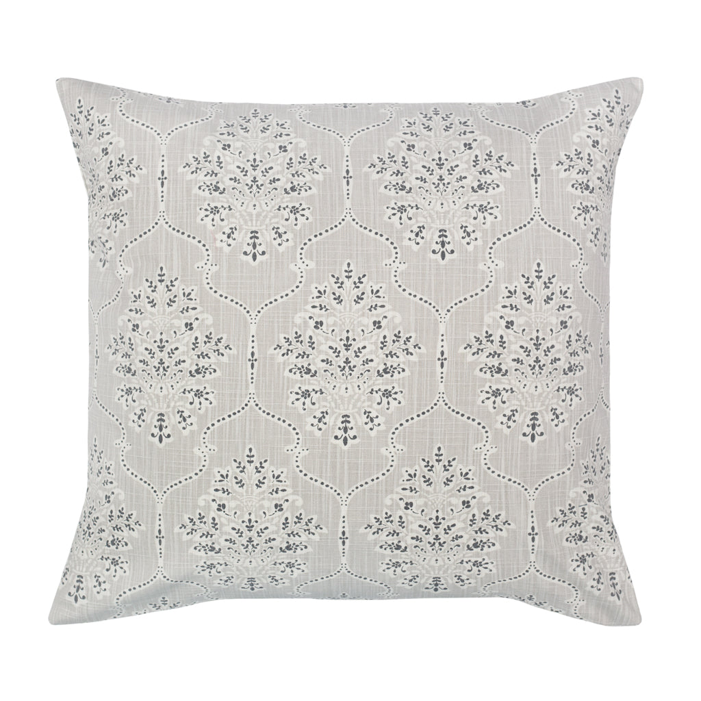 Bedroom inspiration and bedding decor | The Grey Aria Damask Square Throw Pillow Duvet Cover | Crane and Canopy