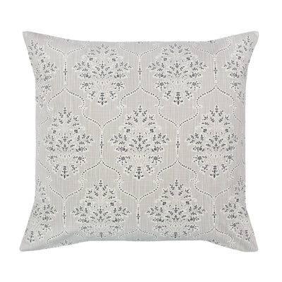 The Grey Aria Damask Square Throw Pillow