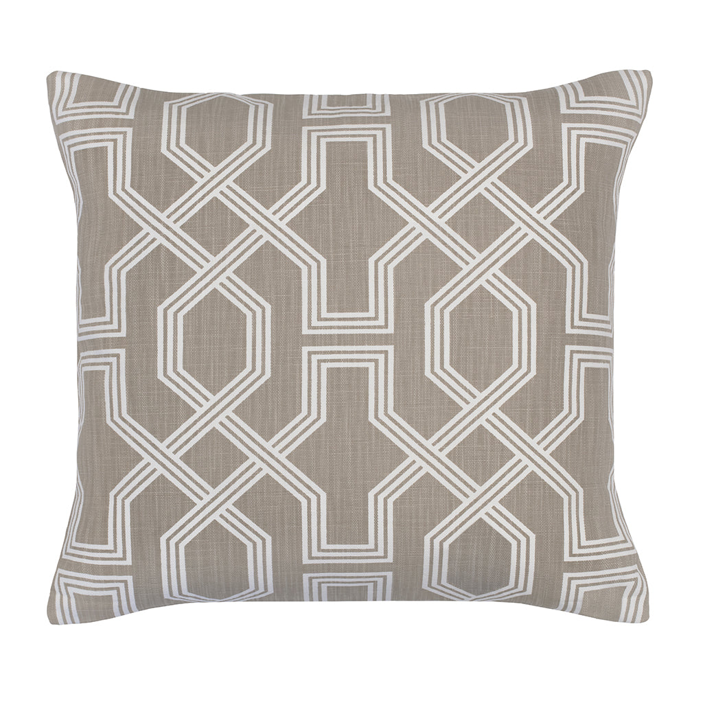 Bedroom inspiration and bedding decor | The Grey Fretwork Square Throw Pillow Duvet Cover | Crane and Canopy