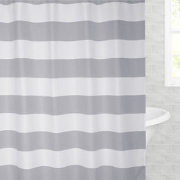 The Grey Sail Striped Shower Curtain