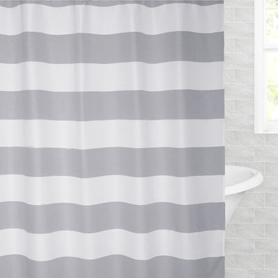 The Grey Sail Striped Shower Curtain
