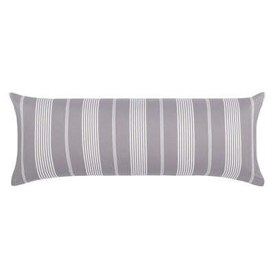 The Grey Striped Seaport Extra Long Lumbar Throw Pillow