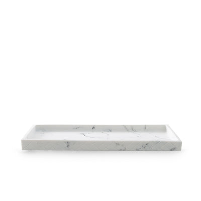 The Herringbone Grey Marble Bath Accessories - Tray