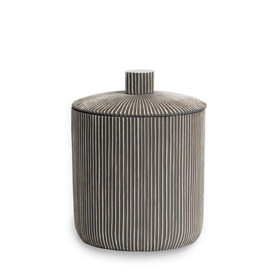 The Modern Lined Grey Bath Accessories - Cotton Jar