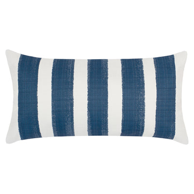 The Navy Beach Watercolor Stripes Throw Pillow