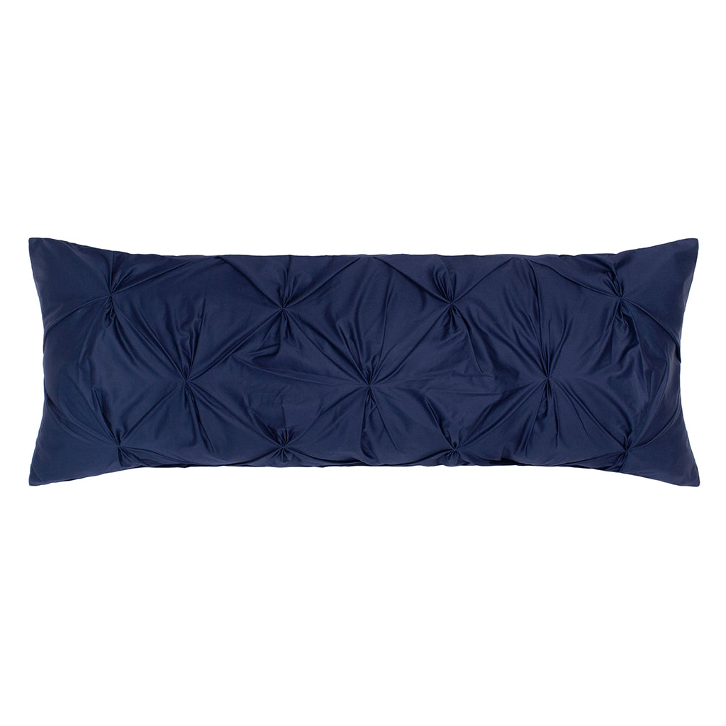 Bedroom inspiration and bedding decor | The Navy Blue Pintuck Extra Long Lumbar Throw Pillow Duvet Cover | Crane and Canopy